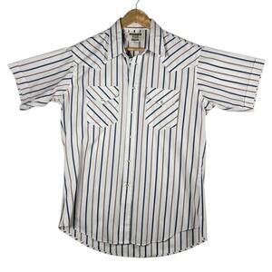 Vintage Ruddock Shirt Large Extra Long Tail Striped Pearl Snap Western 90s USA
